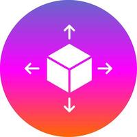 Cube Glyph Gradient Circle Icon Design vector