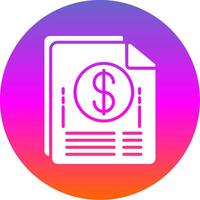 Paper Bills Glyph Gradient Circle Icon Design vector