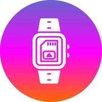 Sim Card Glyph Gradient Circle Icon Design vector