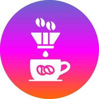 Coffee Filter Glyph Gradient Circle Icon Design vector