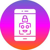 Facial Recognition Glyph Gradient Circle Icon Design vector