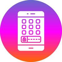 Mobile Glyph Gradient Circle Icon Design vector
