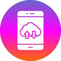 Smartphone Glyph Gradient Circle Icon Design vector