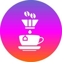 Coffee Filter Glyph Gradient Circle Icon Design vector