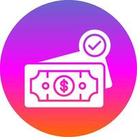 Cash Glyph Gradient Circle Icon Design vector