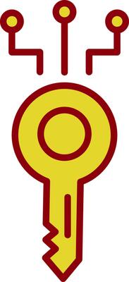 Digital Key Vintage Icon Design