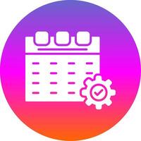 Calendar Glyph Gradient Circle Icon Design vector