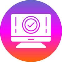 Computer Glyph Gradient Circle Icon Design vector