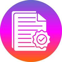 Document Glyph Gradient Circle Icon Design vector