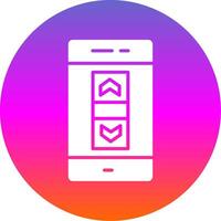 Scroll Bar Glyph Gradient Circle Icon Design vector