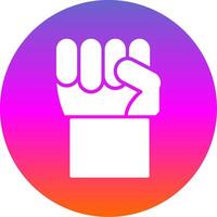 Fist Glyph Gradient Circle Icon Design vector