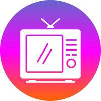 Tv Glyph Gradient Circle Icon Design vector