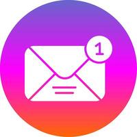 New Message Glyph Gradient Circle Icon Design vector