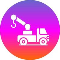 Crane Truck Glyph Gradient Circle Icon Design vector