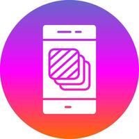 Layers Glyph Gradient Circle Icon Design vector