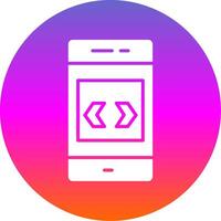 Arrow Glyph Gradient Circle Icon Design vector