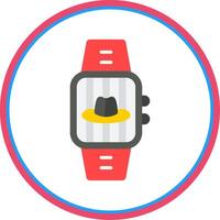 Watch Flat Circle Icon vector