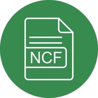 NCF File Format Multi Color Circle Icon vector