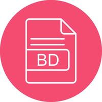 BD File Format Multi Color Circle Icon vector