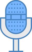 Miccrophone Line Filled Blue Icon vector