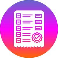 Checklist Glyph Gradient Circle Icon Design vector