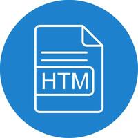 HTM File Format Multi Color Circle Icon vector