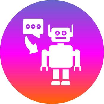 robot glifo degradado circulo icono diseño vector