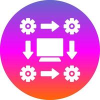 Workflow Glyph Gradient Circle Icon Design vector