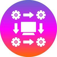 Workflow Glyph Gradient Circle Icon Design vector