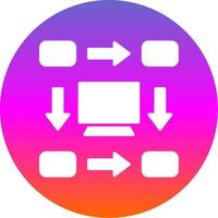 Workflow Glyph Gradient Circle Icon Design vector