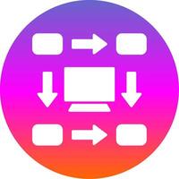 Workflow Glyph Gradient Circle Icon Design vector