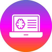 Laptop Glyph Gradient Circle Icon Design vector