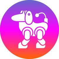 Robot Glyph Gradient Circle Icon Design vector