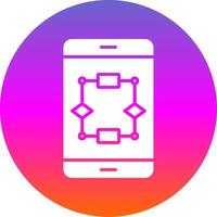 Algorithm Glyph Gradient Circle Icon Design vector