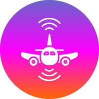 Aeroplane Glyph Gradient Circle Icon Design vector