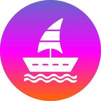 Sailing Boat Glyph Gradient Circle Icon Design vector