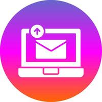 Sending Email Glyph Gradient Circle Icon Design vector