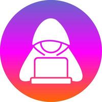 Hacker Glyph Gradient Circle Icon Design vector
