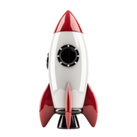 3d render rocket on isolated transparent background png