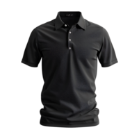 Man Black polo shirt on isolated transparent background png