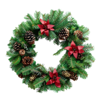 Christmas wreath on isolated transparent background png