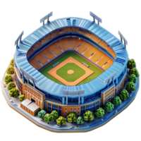 Beautiful 3d isometric stadium on isolated transparent background png