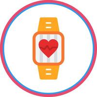 Heart Rate Monitor Flat Circle Icon vector