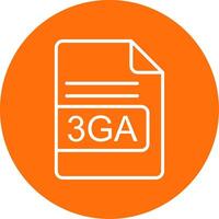 3GA File Format Multi Color Circle Icon vector