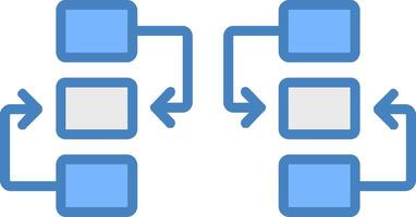 Flow Chart Line Filled Blue Icon vector