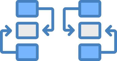 Flow Chart Line Filled Blue Icon vector