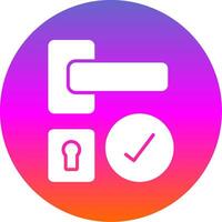 Door Handle Glyph Gradient Circle Icon Design vector