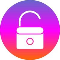 Open Lock Glyph Gradient Circle Icon Design vector