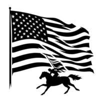 Black and White Illustration of the USA Flag vector