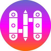 Hinge Glyph Gradient Circle Icon Design vector